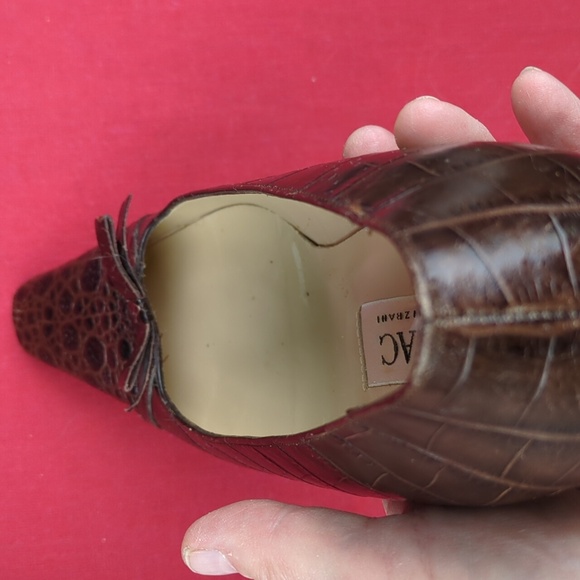 Isaac Mizrahi Crocodile Pattern Leather Pumps, Made In Italy, Vintage? - Picture 5 of 16